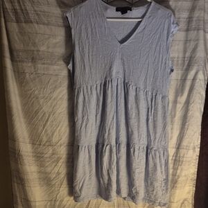 Sky Blue V-Neck Sleeveless Tunic